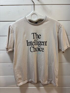 NEW BALANCE “The Intelligent Choice” Cream Graphic Tee Size M